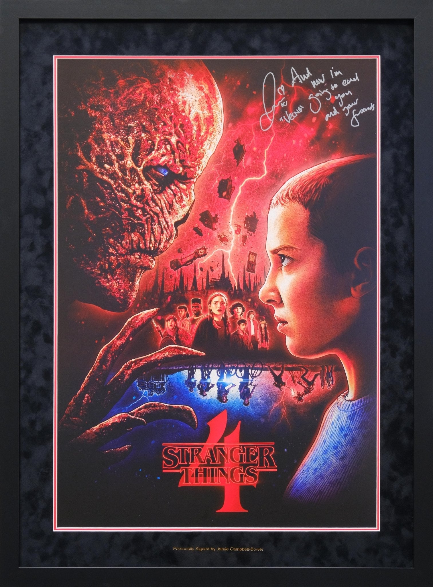 Stranger Things Framed Display Signed by Jamie Campbell-Bower - Memorabilia Framers Shop